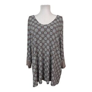 J. Jill Women's Petite XL PXL Pullover Knit Blouse Stretchy 3/4 Sleeves
